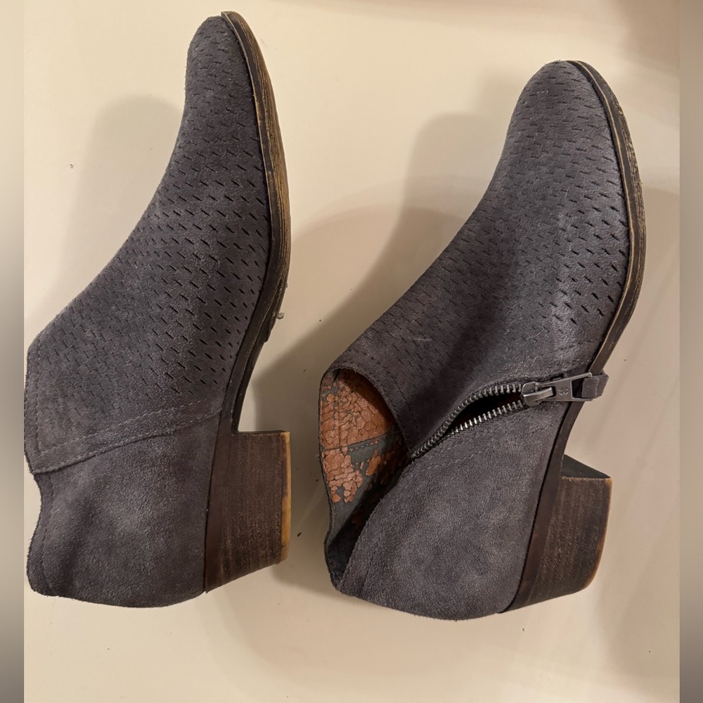 Grey Zip Side Heel Booties